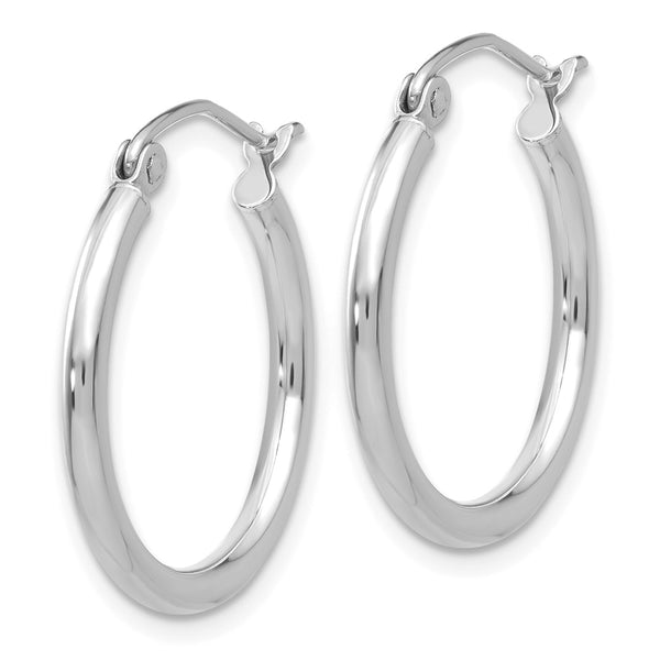 14KT White Gold 20X2MM Hoop Earrings