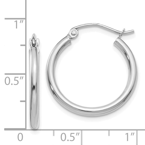 14KT White Gold 20X2MM Hoop Earrings