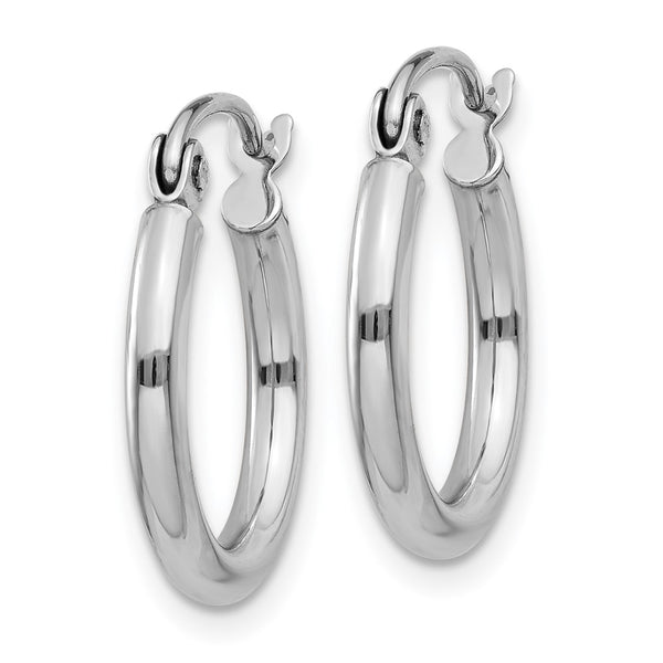14KT White Gold 15X2MM Hoop Earrings