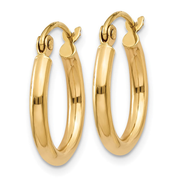 14KT Yellow Gold 15X2MM Hoop Earrings