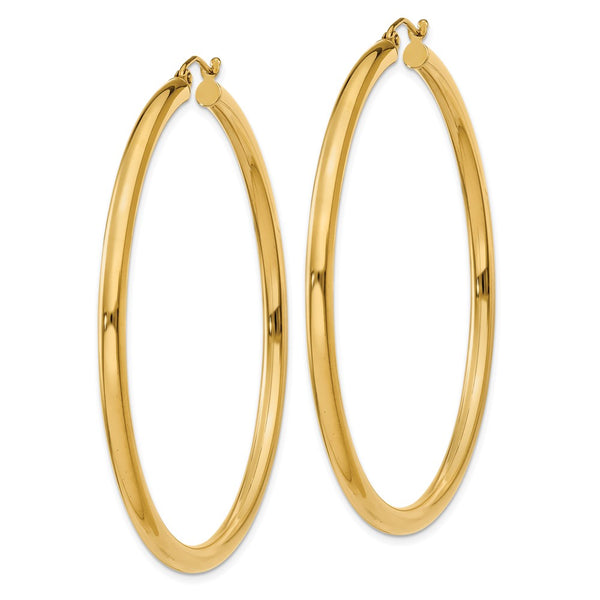 14KT Yellow Gold 55X3MM Hoop Earrings