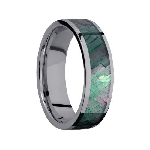 Lashbrook Tantalum Band with Polished Finish and Black Mother of Pearl Inlay