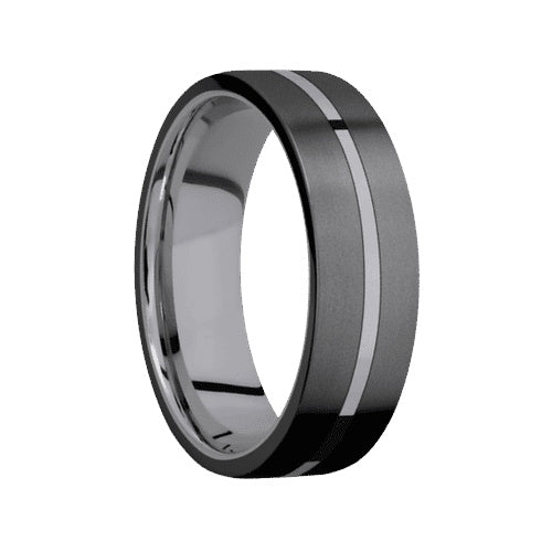Lashbrook Tantalum Band with Polished Finish and Zirconium Inlay