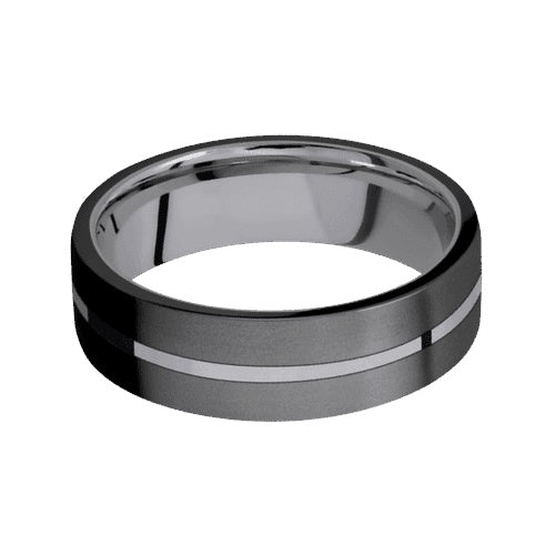 Lashbrook Tantalum Band with Polished Finish and Zirconium Inlay