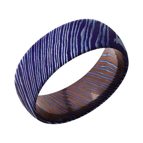 Lashbrook Titanium Damascus Band with Satin Etched Finish