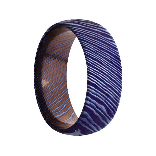 Lashbrook Titanium Damascus Band with Satin Etched Finish