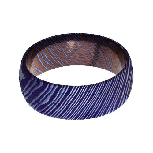 Lashbrook Titanium Damascus Band with Satin Etched Finish