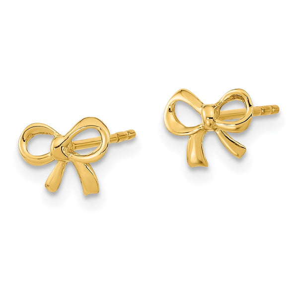 14KT Yellow Gold Stud Bow Earrings