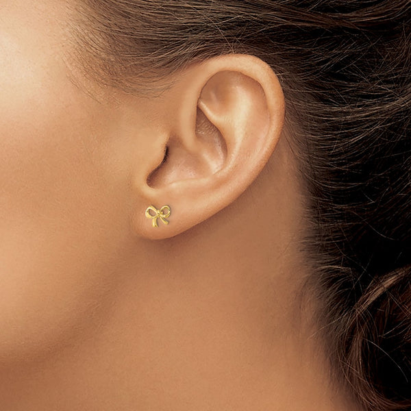 14KT Yellow Gold Stud Bow Earrings