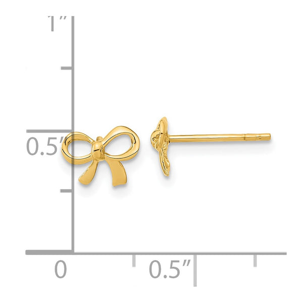 14KT Yellow Gold Stud Bow Earrings