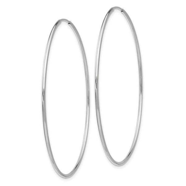 14KT White Gold 54X1.2MM Hoop Earrings