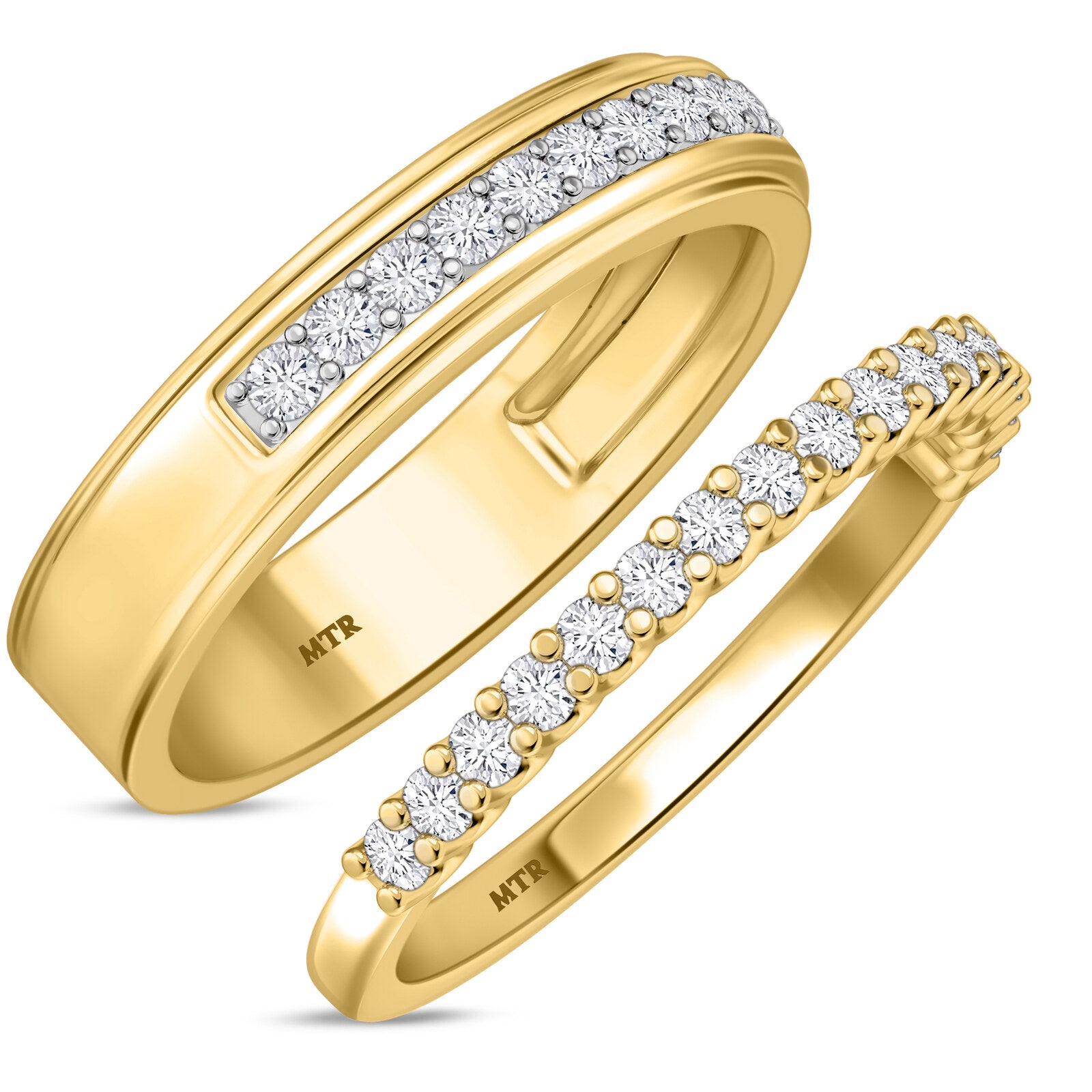 My Trio Rings Prudence 1/2 CTW Lab Grown Diamond Wedding Band Set in 10KT Yellow Gold