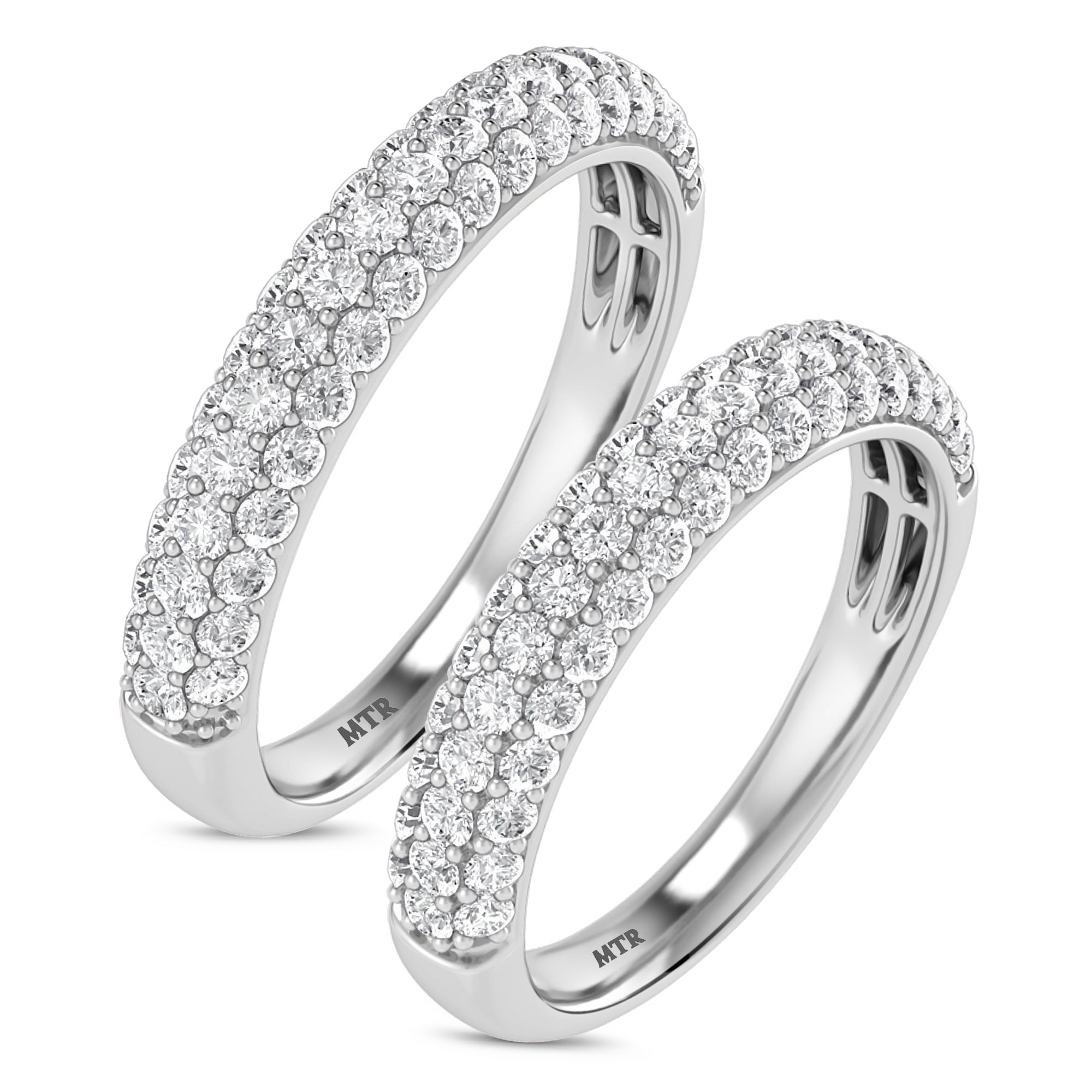 My Trio Rings Jiles 1-1/2 CTW Lab Grown Diamond Wedding Band Set in 10KT White Gold