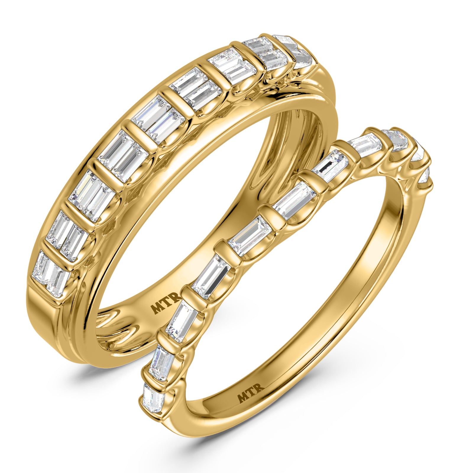 My Trio Rings Luka 2/3 CTW Lab Grown Diamond Wedding Band Set in 10KT Yellow Gold