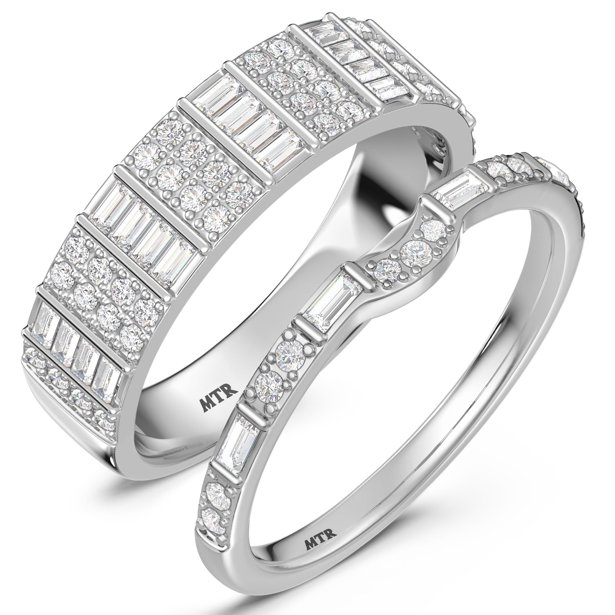 My Trio Rings Nico 1 CTW Lab Grown Diamond Wedding Band Set in 10KT White Gold
