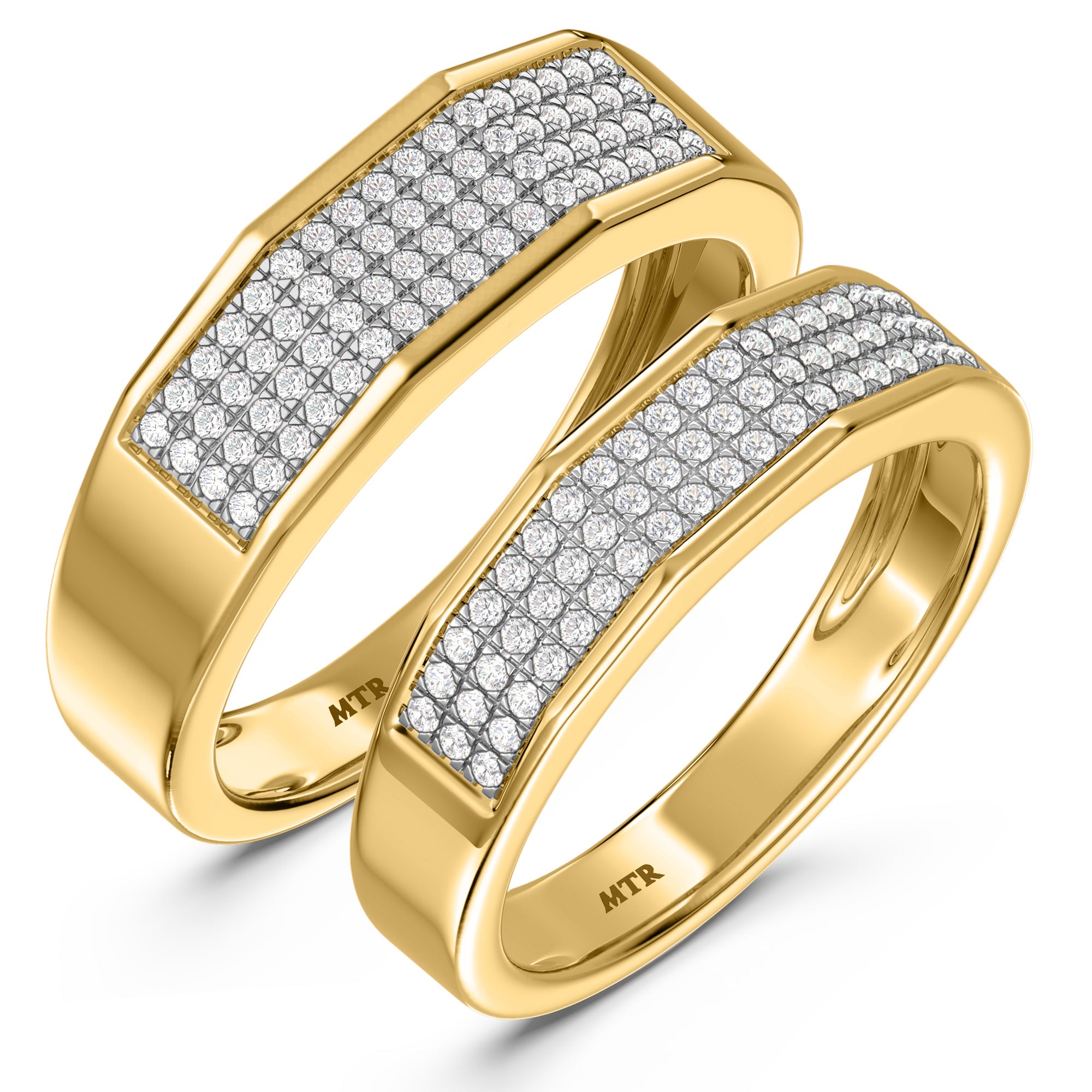 My Trio Rings Enamor 1/2 CTW Lab Grown Diamond Wedding Band Set in 10KT Yellow Gold