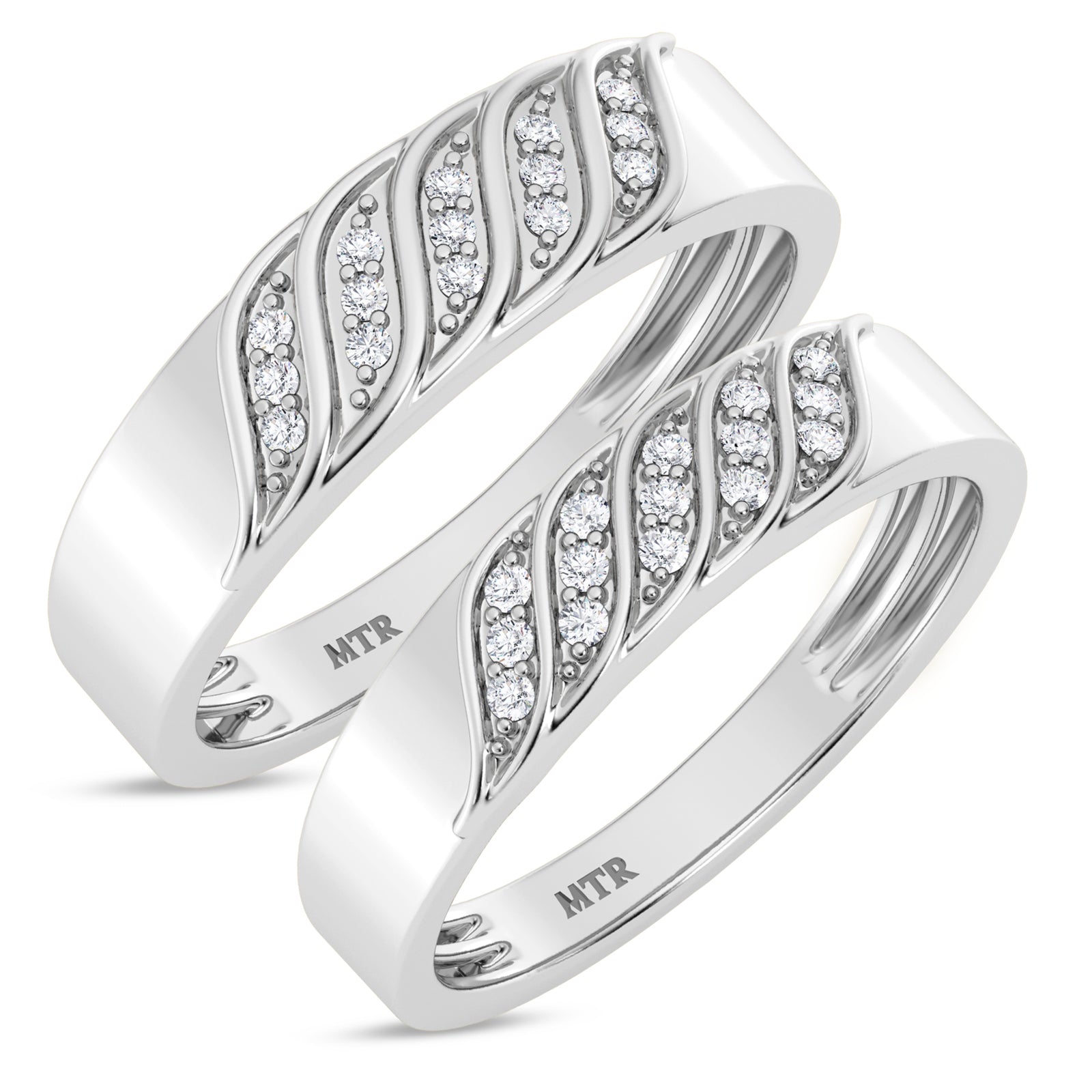 My Trio Rings Isidor 1/8 CTW Lab Grown Diamond Wedding Band Set in 10KT White Gold