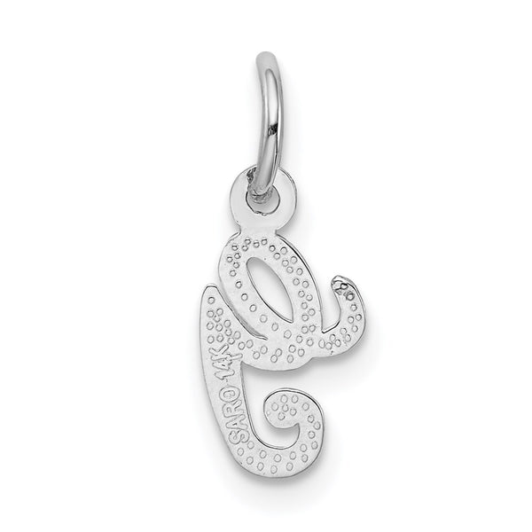 14KT White Gold 16X7MM Initial Pendant. Initial G. Chain not Included