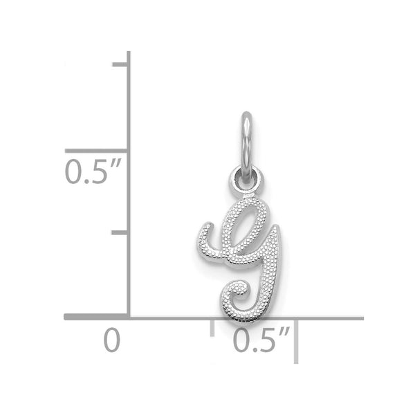 14KT White Gold 16X7MM Initial Pendant. Initial G. Chain not Included