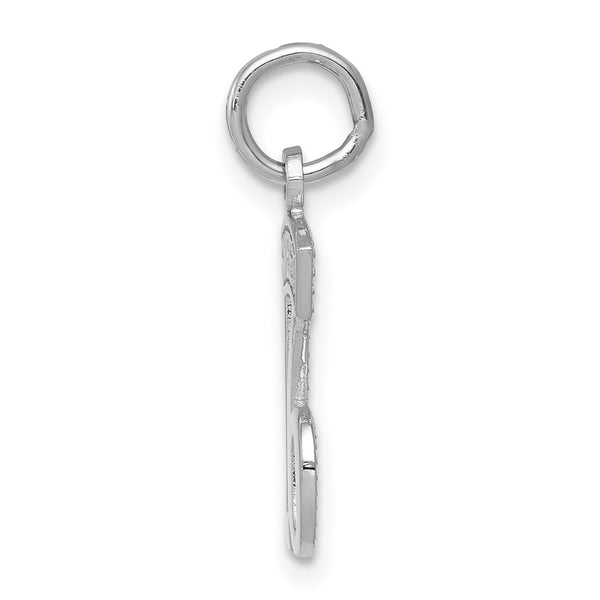 14KT White Gold 20X11MM Sweet 16 Charm Pendant. Chain not Included.