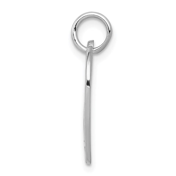 14KT White Gold 22X16MM Sweet 16 Heart Charm Pendant. Chain not Included