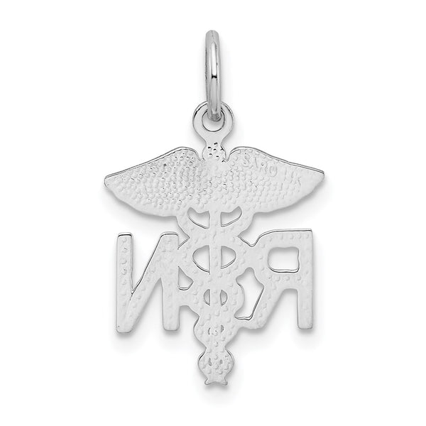 14KT Gold White Gold Registered Nurse Charm Pendant. Chain not Included.