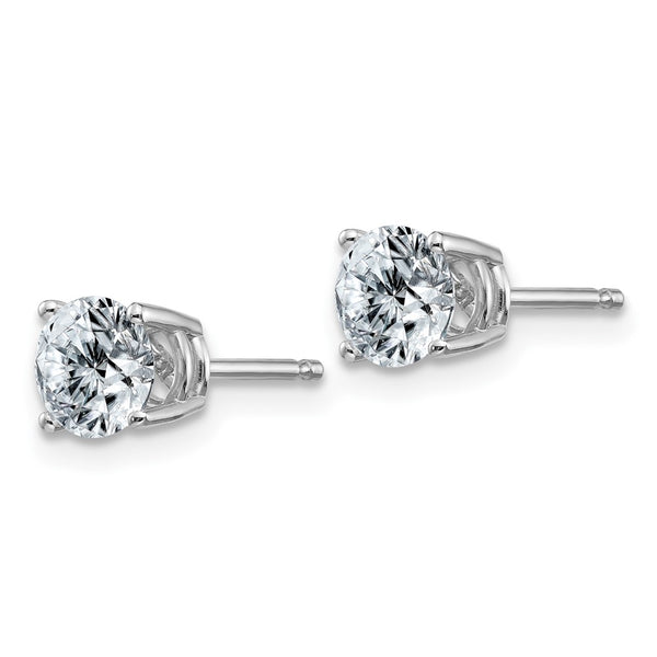 5MM Round Moissanite Stud Earrings in 14KT White Gold
