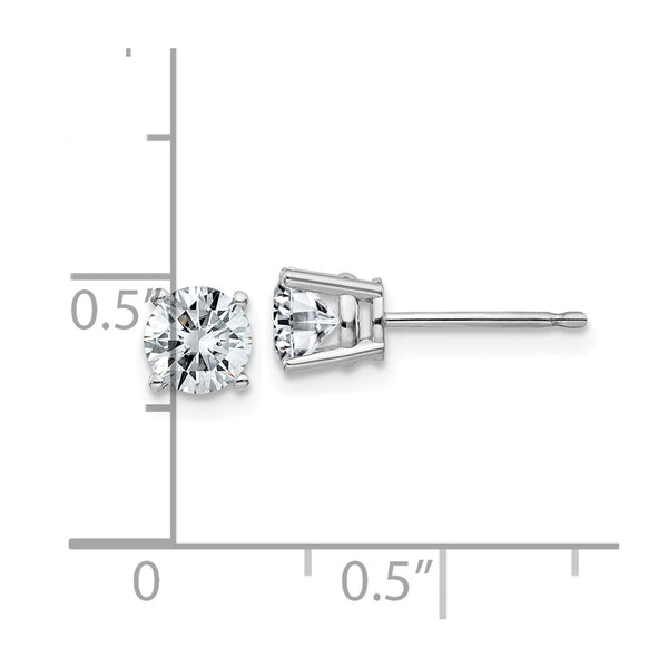 5MM Round Moissanite Stud Earrings in 14KT White Gold