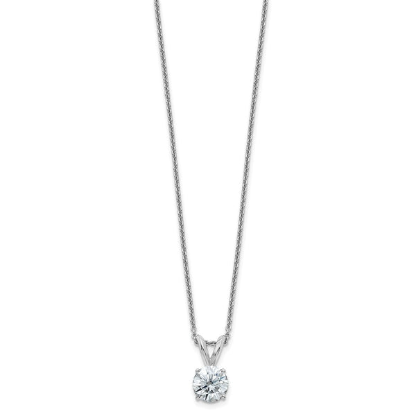 6.5MM Round Moissanite Solitaire 18-inch Necklace in 14KT White Gold