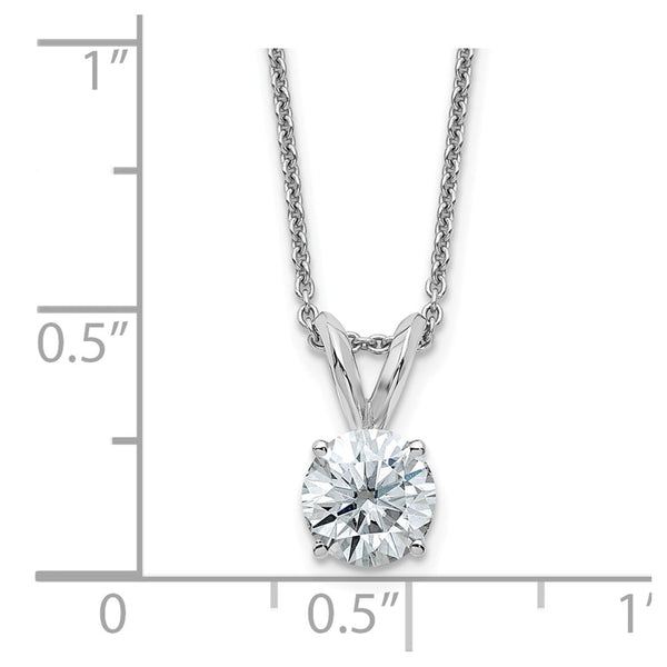 6.5MM Round Moissanite Solitaire 18-inch Necklace in 14KT White Gold