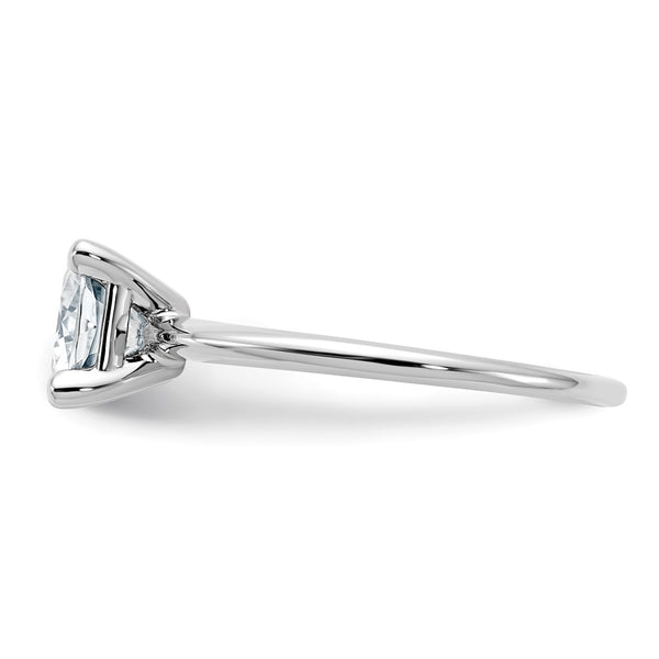 6MM Cushion Moissanite Solitaire Engagement Ring in 14KT White Gold. Size 7