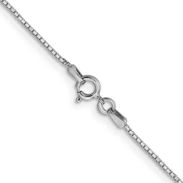 14KT White Gold 18-inch 0.9MM Box Pendant Chain