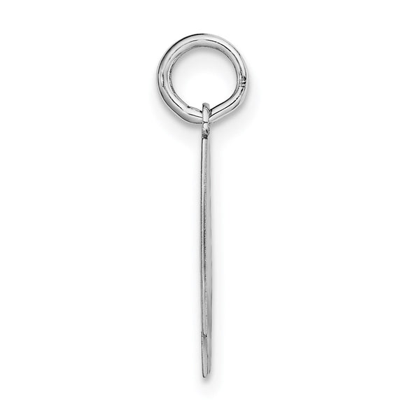 14KT Gold White Gold Medium Satin Number 4 Charm Pendant. Chain not Included.