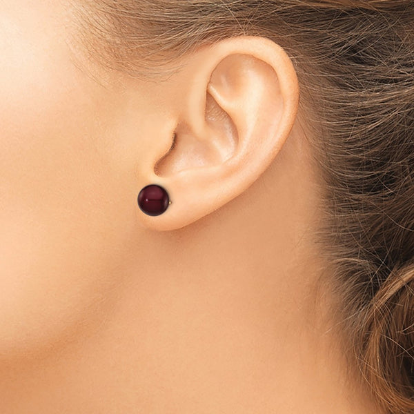 9MM Round Pearl Stud Earrings in 14KT Yellow Gold