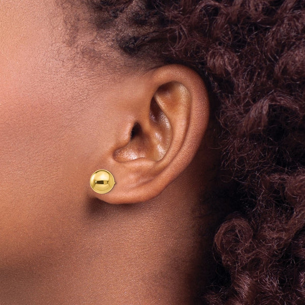 14KT Yellow Gold 9MM Ball Stud Earrings