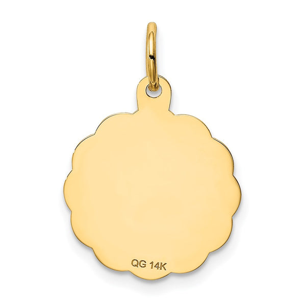 14KT Yellow Gold 22X16MM Graduation Day Charm Pendant. Chain not Included