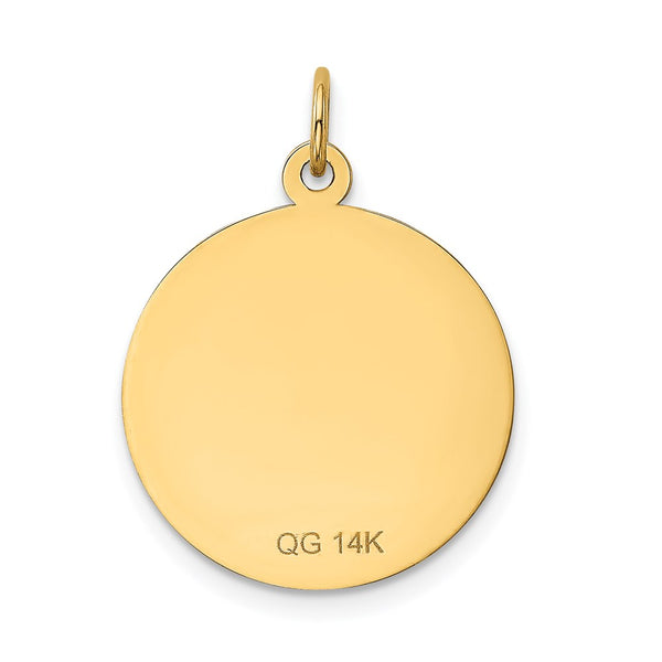 14KT Yellow Gold 27X19MM Pendant. Chain Not Included