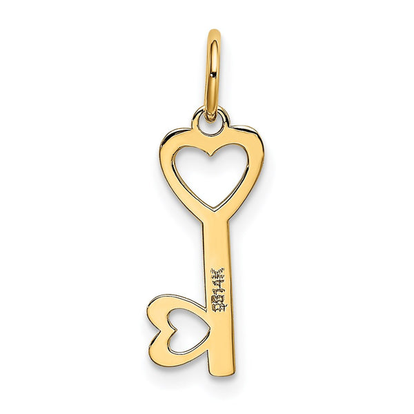 14KT Yellow Gold 20X7MM Key Pendant. Chain Not Included