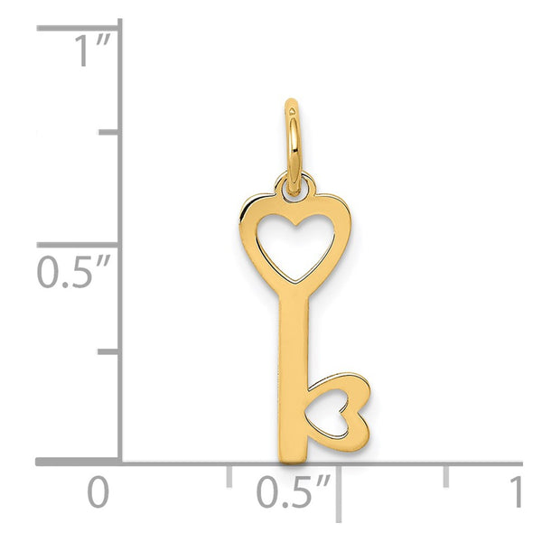 14KT Yellow Gold 20X7MM Key Pendant. Chain Not Included