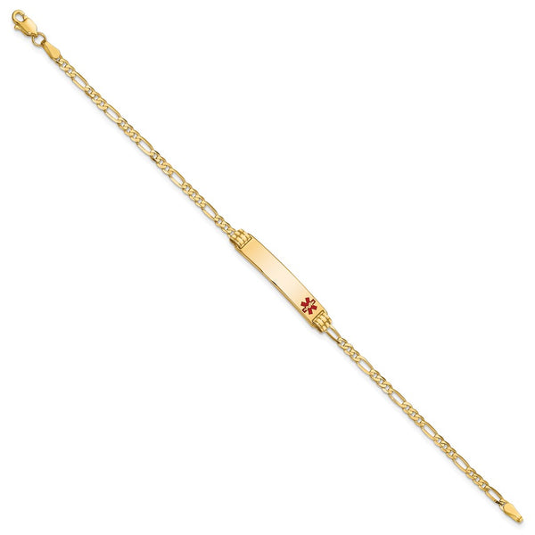14KT Yellow Gold 8-inch 5.5MM Medical Figaro ID Bracelet