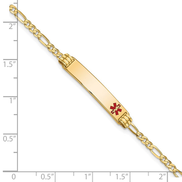 14KT Yellow Gold 8-inch 5.5MM Medical Figaro ID Bracelet