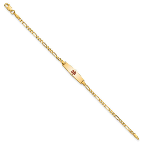 14KT Yellow Gold 6-inch 6MM Childrens Medical ID Bracelet
