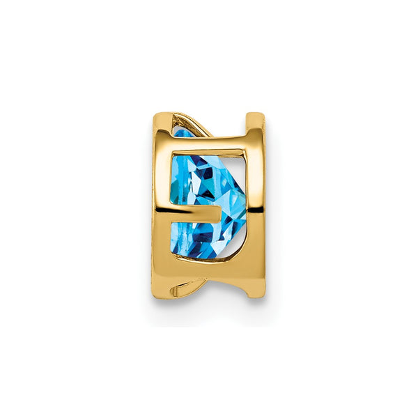 6MM Round Swiss Blue Topaz Pendant. Chain Not Included in 14KT Yellow Gold