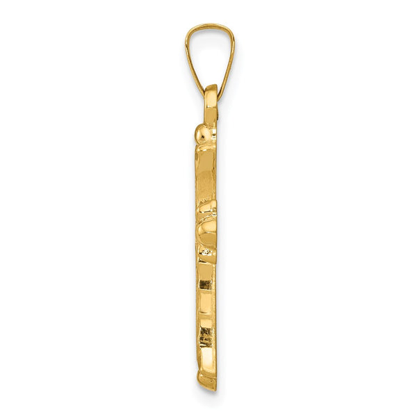 14KT Yellow Gold 28X15MM Cross Pendant. Chain Not Included
