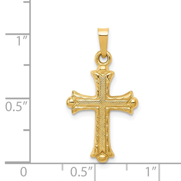 14KT Yellow Gold 28X15MM Cross Pendant. Chain Not Included