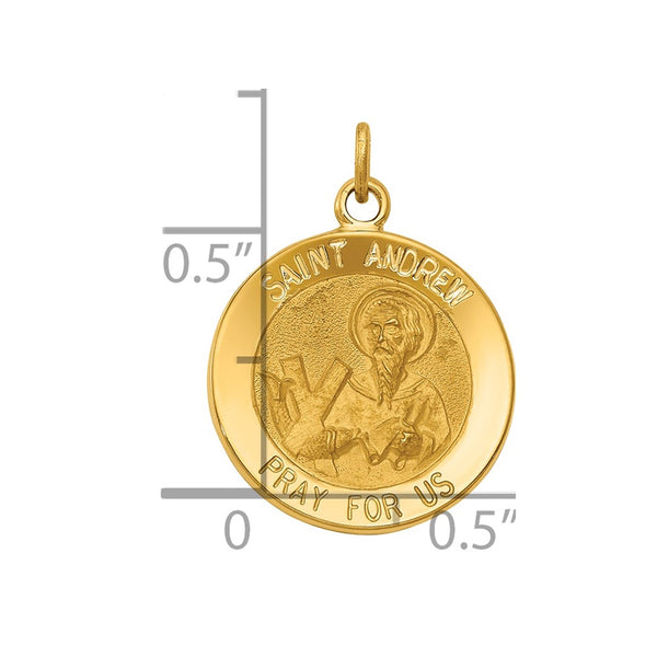 14KT Gold Saint Andrew Medal Charm Pendant. Chain not Included.