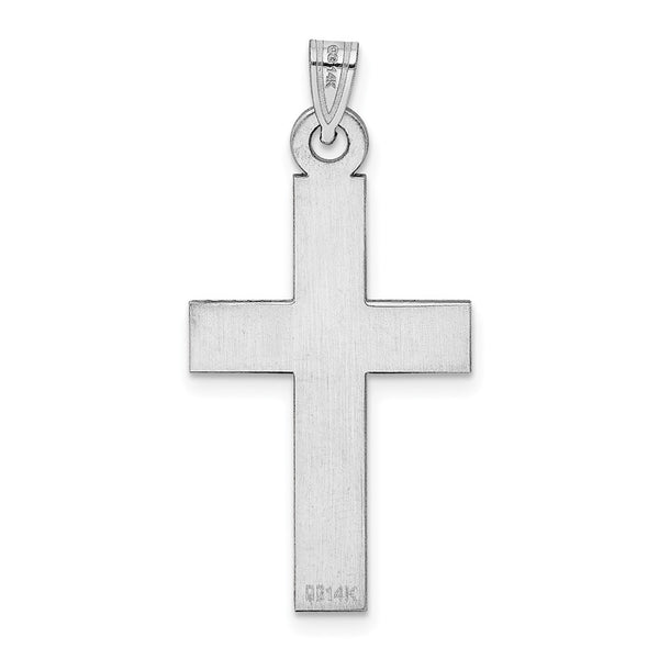 14KT Gold White Gold Cross Pendant. Chain not Included