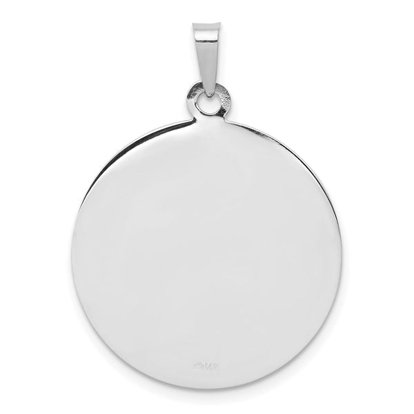 14KT White Gold 30X22MM Medal Saint Michael Pendant. Chain Not Included