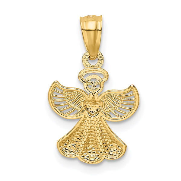 14KT Yellow Gold 20X11MM Angel Pendant. Chain Not Included
