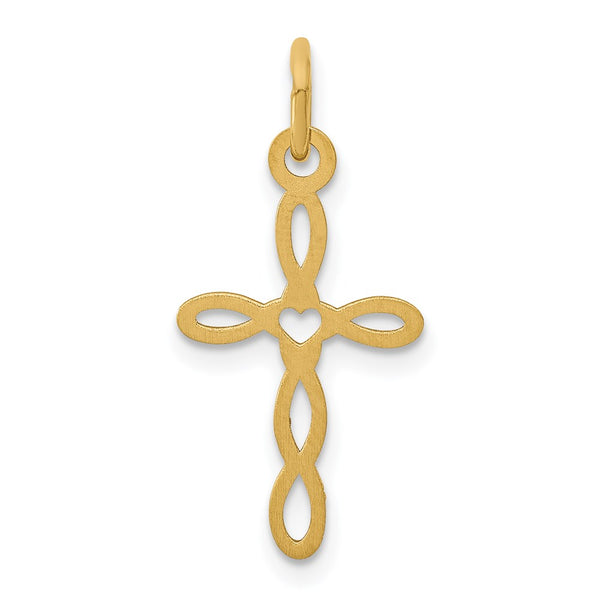 14KT Yellow Gold 23X11MM Cross Pendant. Chain Not Included